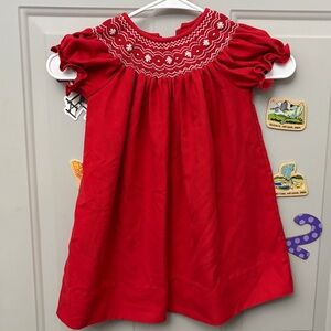 Elegant Red Kids Dress with Embroidery